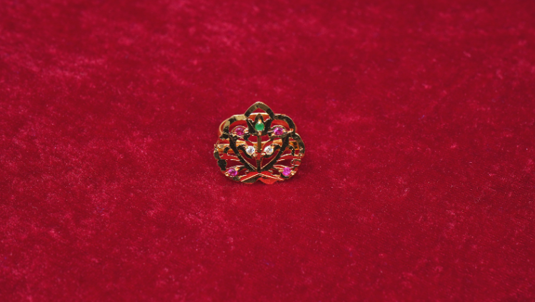 mayur gold tone silver ring