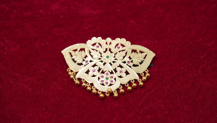 mahbooba gold tone silver back clip